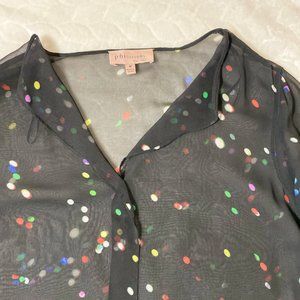Philosophy Sheer Polka Dot Top Blouse (P196)